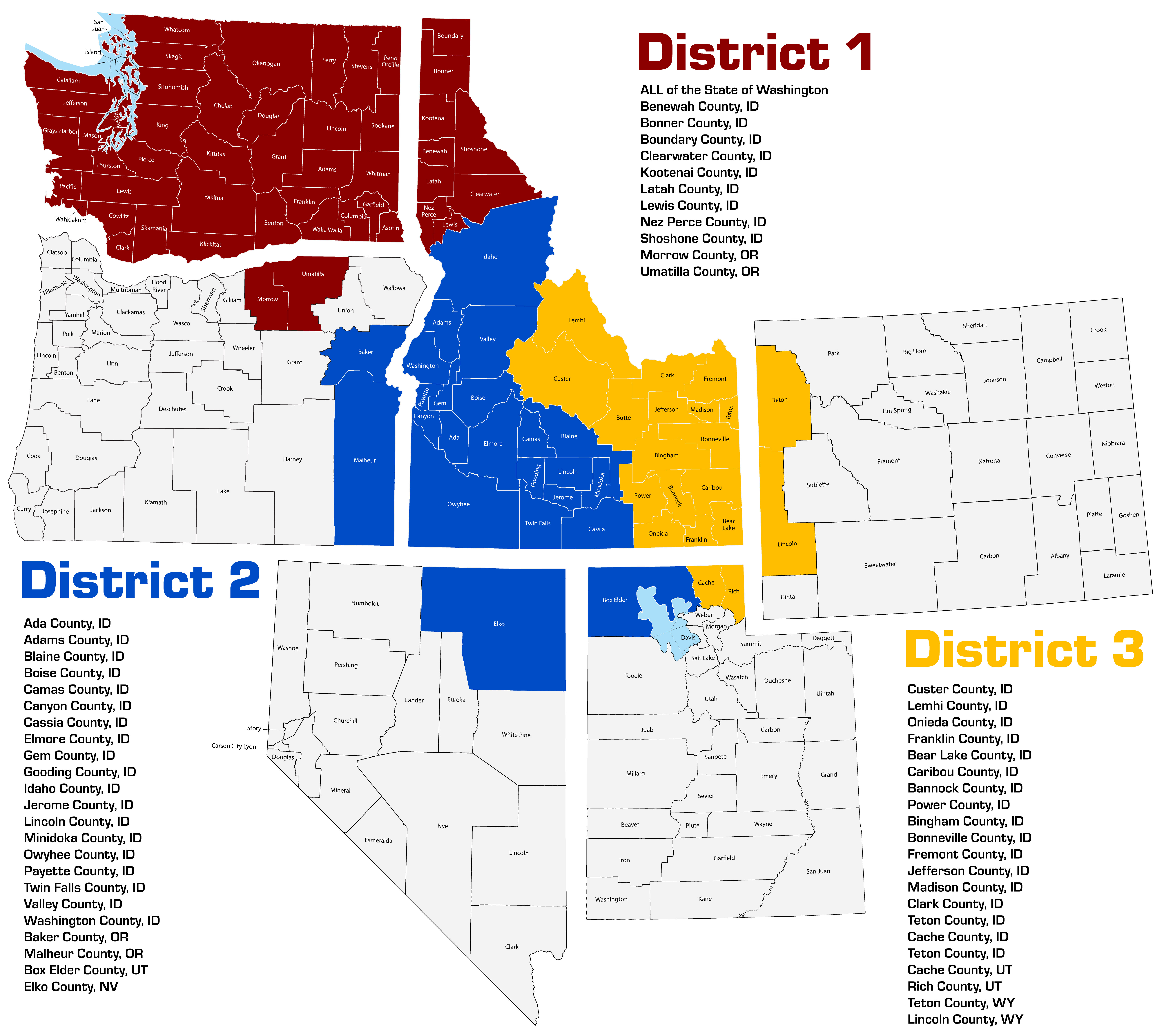 Valley Wide Cooperative Districts Map